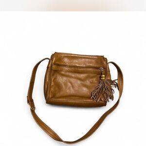 Tan genuine leather Tiganello crossbody bag